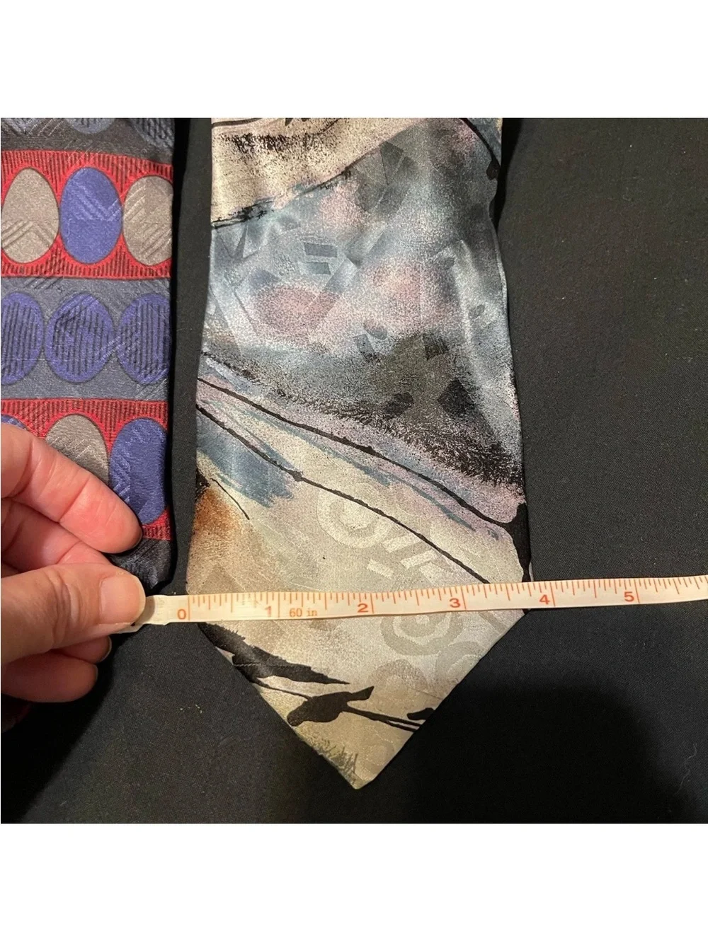 Vintage 90’s BUGATTI Lot Of 2 Italian 100% SILK Abstract Print Men’s Ties